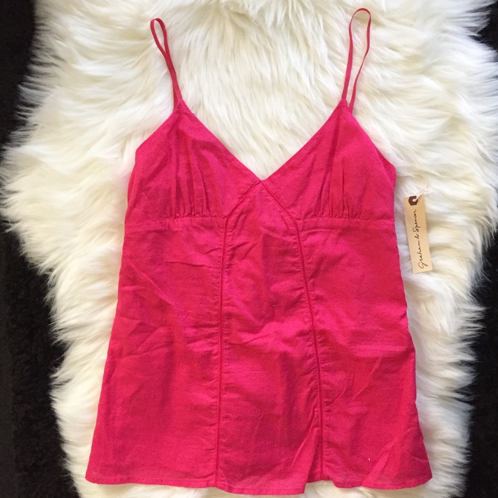 NWT Graham & Spencer fushia pink tank top blouse S